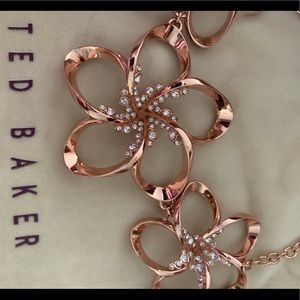 Ted Baker Bluum Rose Gold Crystal Blossom Necklace